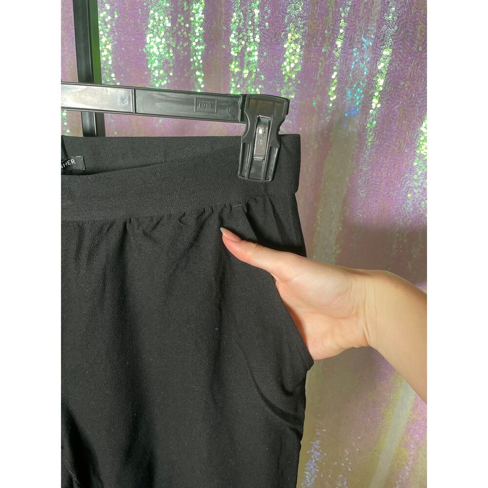 Eileen Fisher Petite Lantern Pants Womens Medium Black Cropped Crepe Work Casual - Picture 4 of 8